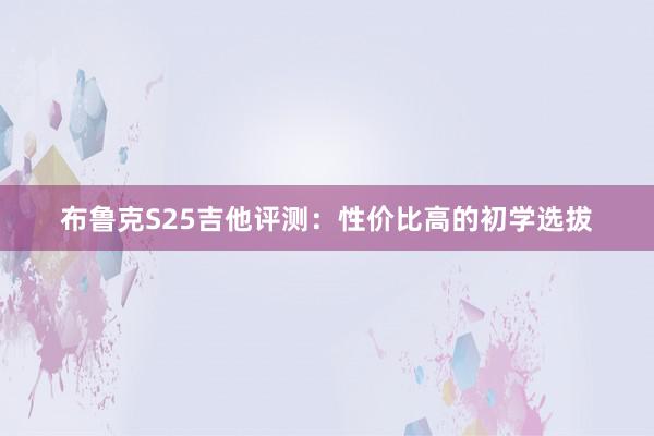 布鲁克S25吉他评测：性价比高的初学选拔