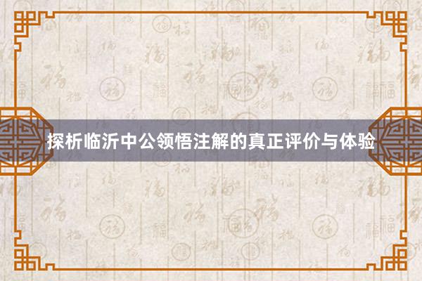 探析临沂中公领悟注解的真正评价与体验